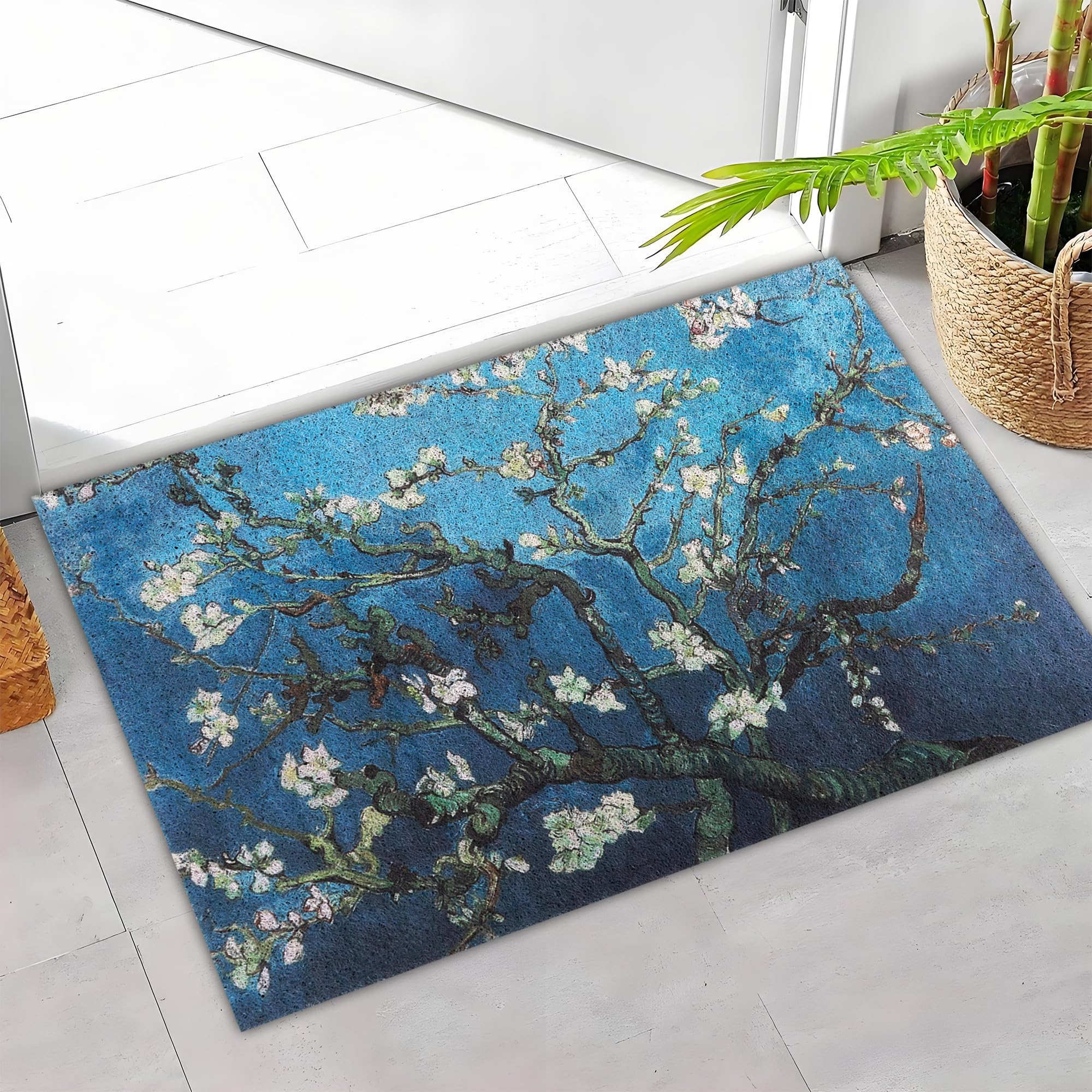 Darkyazi Colorful Door Mat 23.6" x 35.4" Waterproof and Stain-Resistant Front Door Mat, Low-Profile Floor Mats, PVC Non-Slip Doormat for Outdoor/