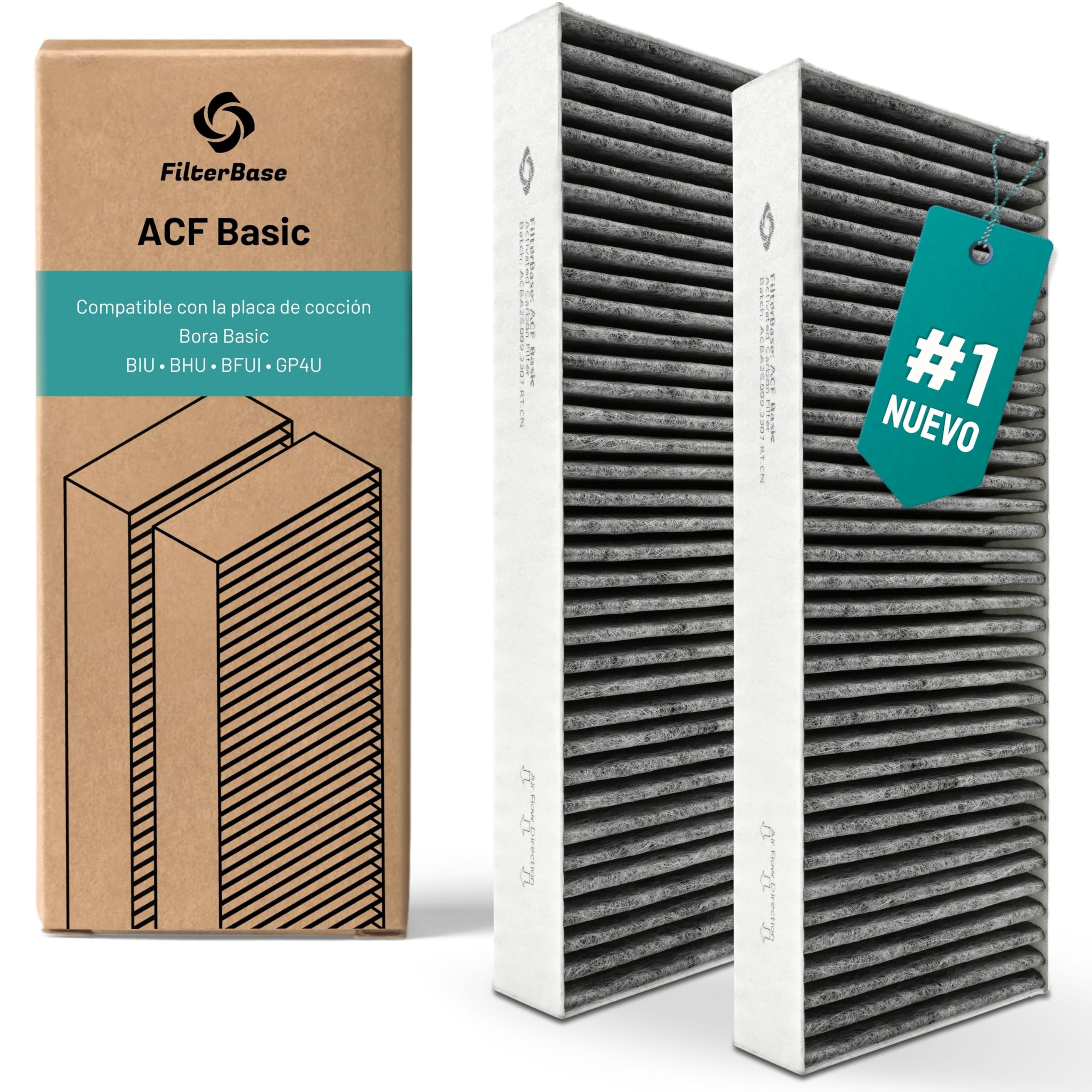 Filtro de carbón activado FilterBase para Bora Basic BAKFS set de 2 8