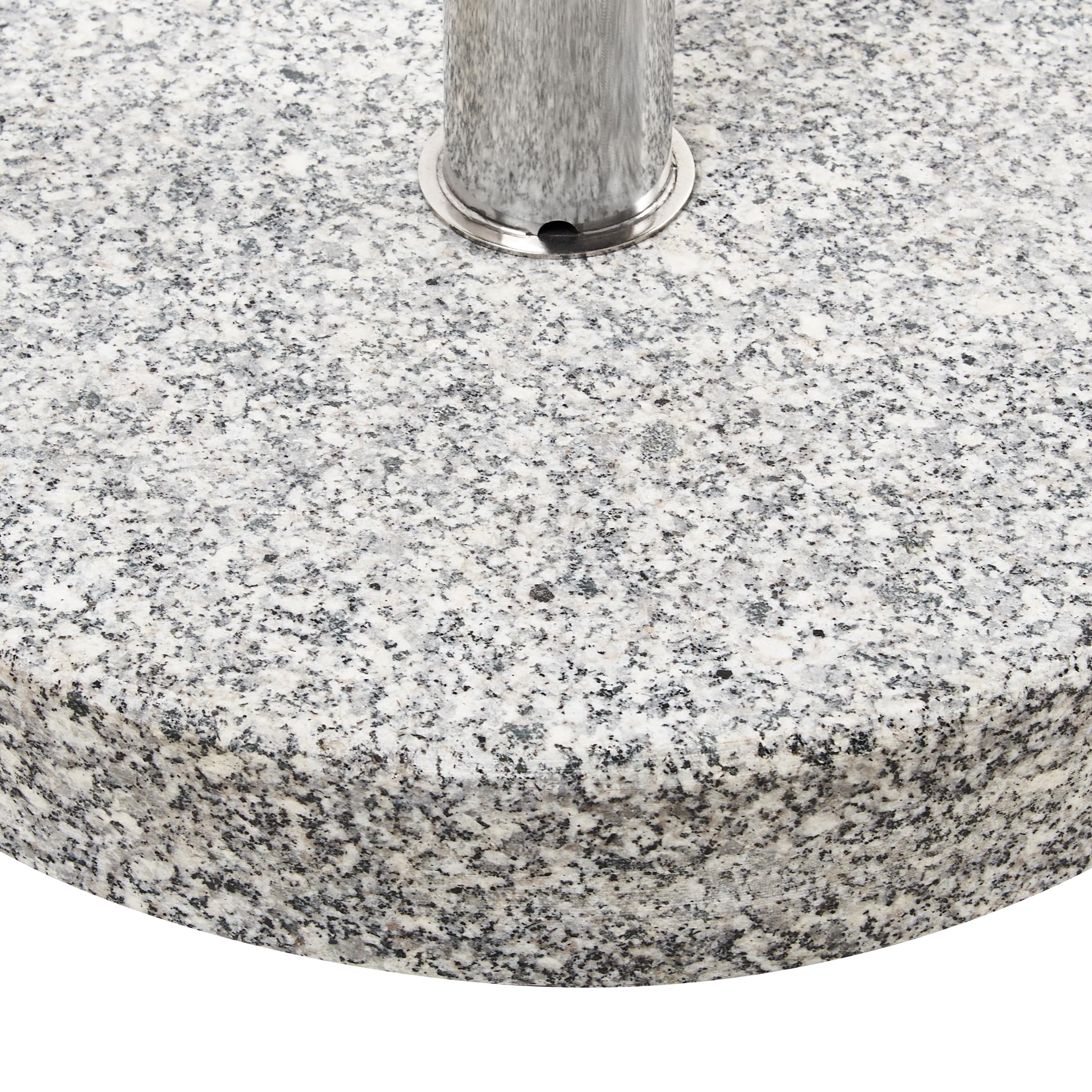 Kamienna podstawa pod parasol ogrodowy ⌀ 45 cm 30 kg okrągła granitowa stal nierdzewna szara Cerzeto
