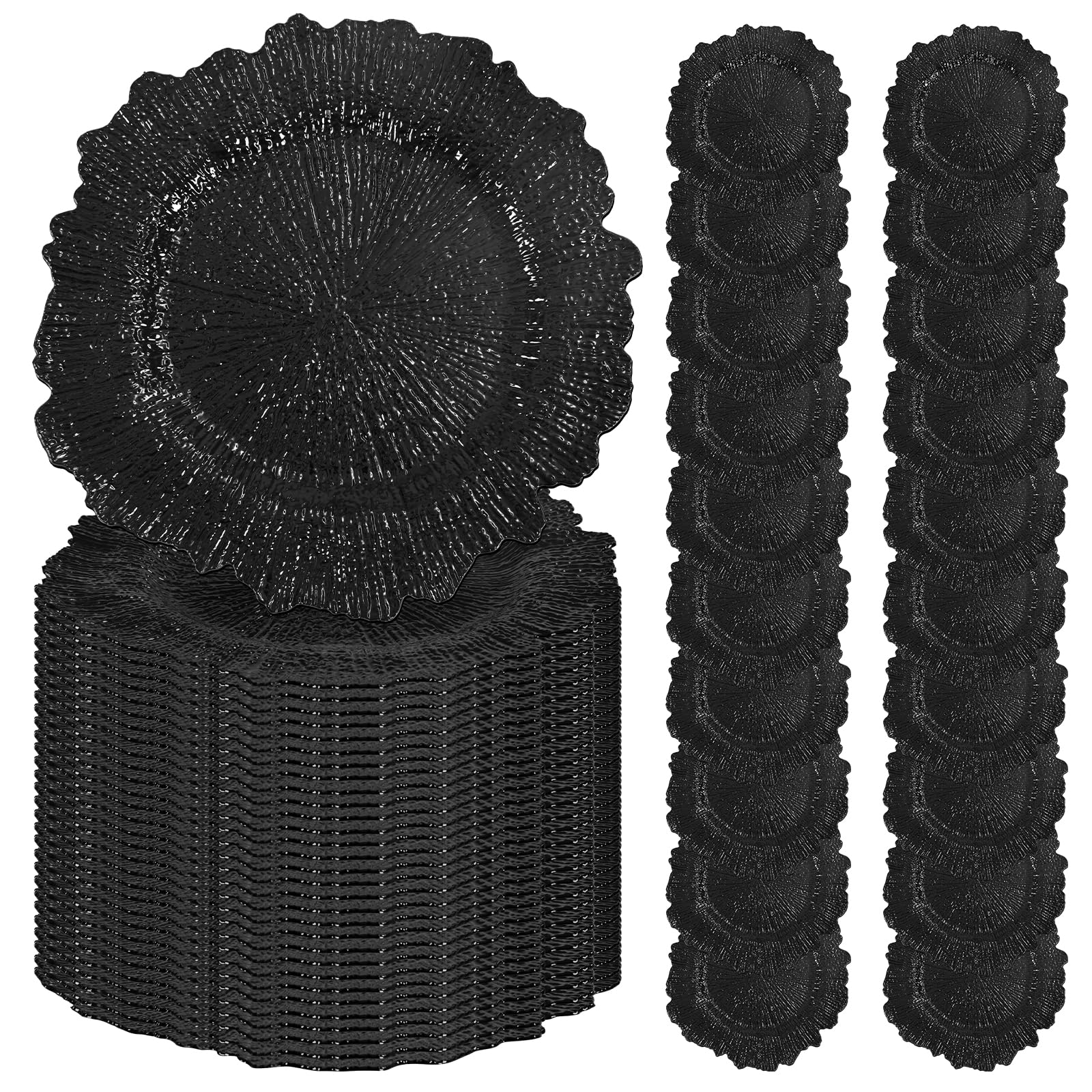 50 Pcs Black Charger Plates 13