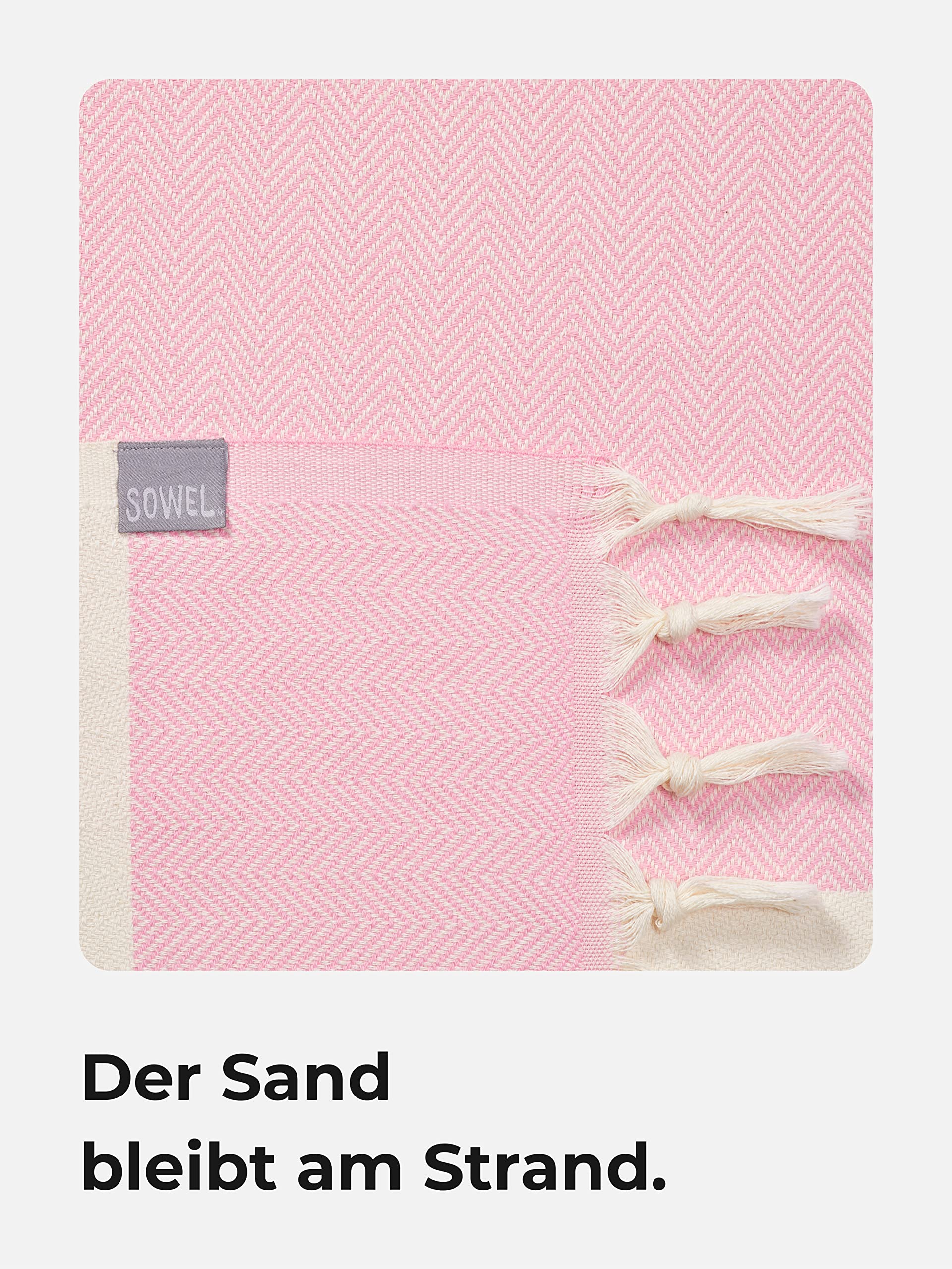 Sowel® XXXL - Toalla de playa (100% algodón, 200 x 240 cm), color rosa