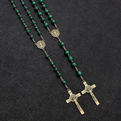 Miniatura 6 de KOMI Rosary Beads Catholic for Women Gemstone Rosaries Rosary Beads Necklace with Crucifix Cross Rosarios Catolicos Catholic Gifts