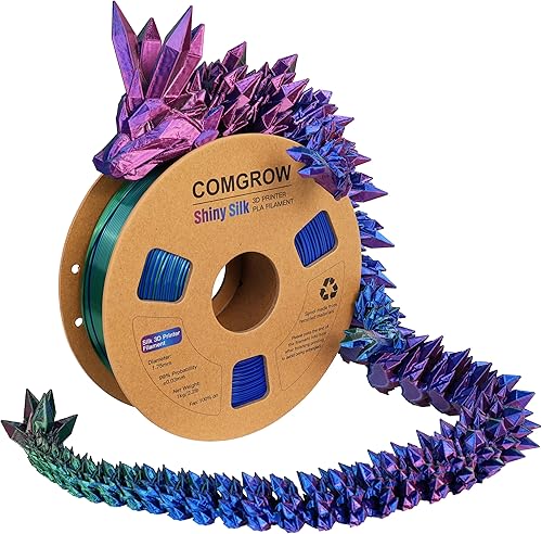 Miniatura 7 de Comgrow Filamento de impresora 3D de ácido poliláctico (PLA), filamento de impresora 3D de 0.069 in, color rojo, filamento de carrete de 2.2 libras,