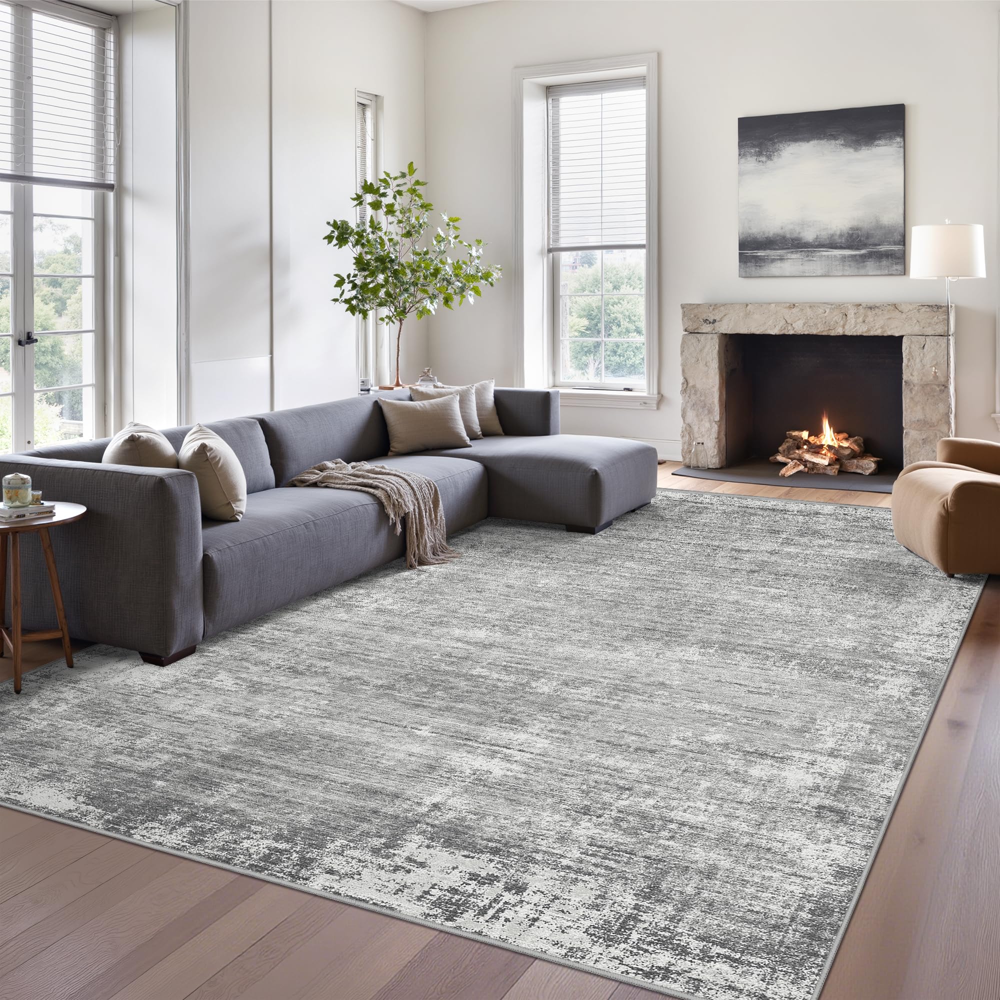 zesthome 4x6 Area Rugs, Washable Rugs for Living Room, Modern Abstract Area Rug, Stain Resistant Rugs for Bedroom, Dining Room, Home Office, Ultra-Thin Low Pile Rug — image 1