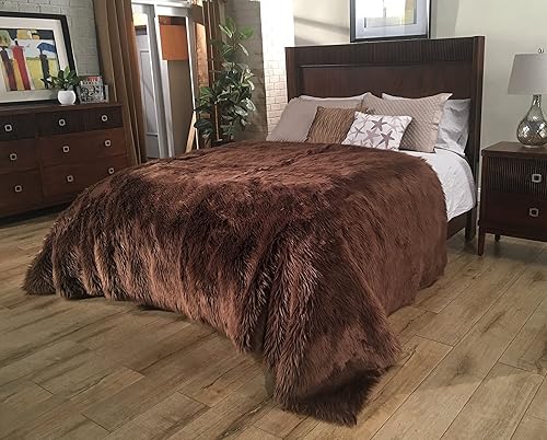 Miniatura 4 de Colcha sedosa de piel de oveja sintética supersuave (California King, 120 x 130 pulgadas, gris)