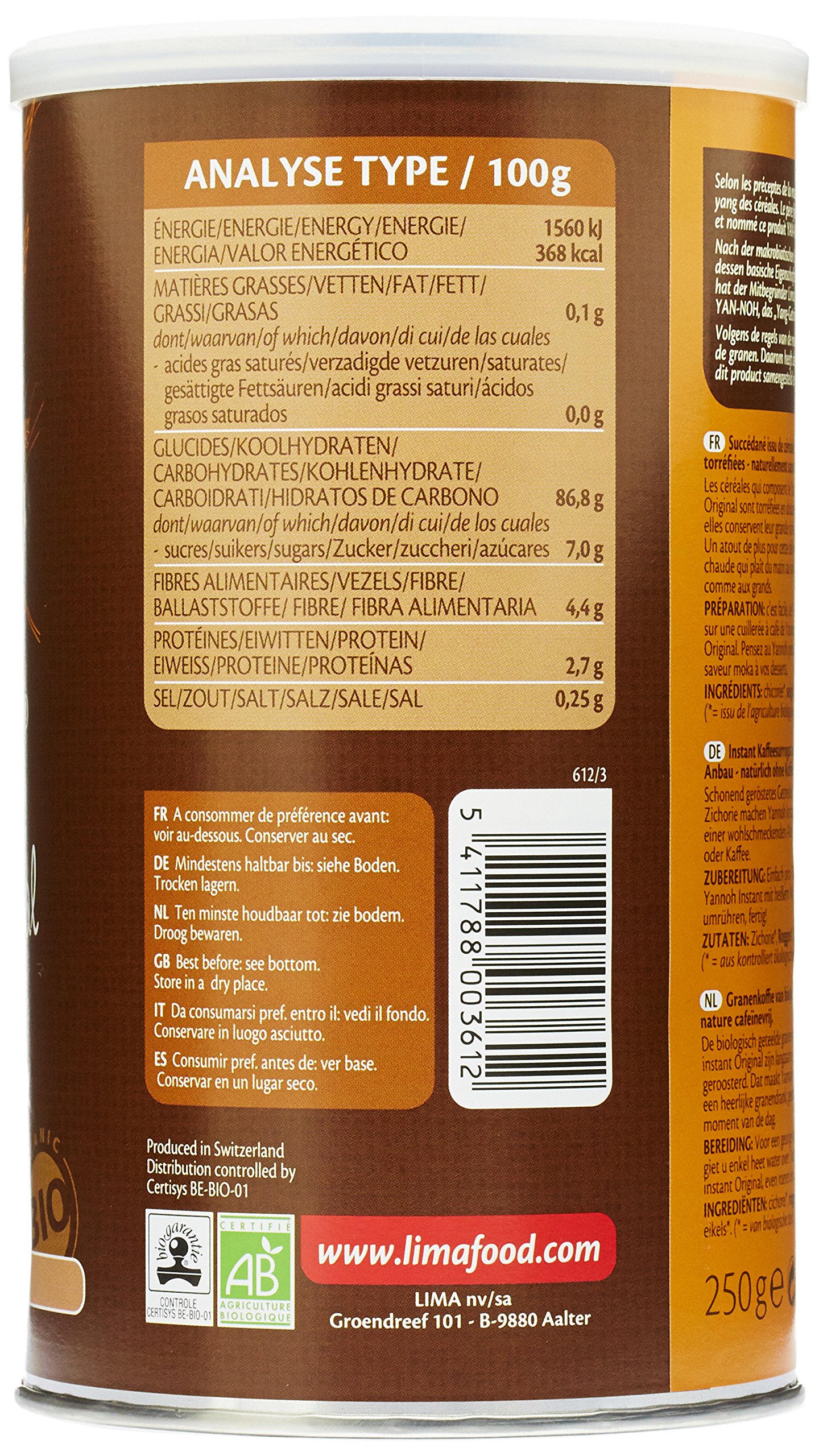 Lima Bio Yannoh Café instantané 250 g - Lot de 2