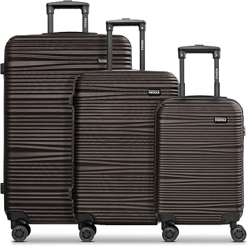 REDOLZ Hard Shell Suitcase Set of 3 Lightweight Travel Trolleys