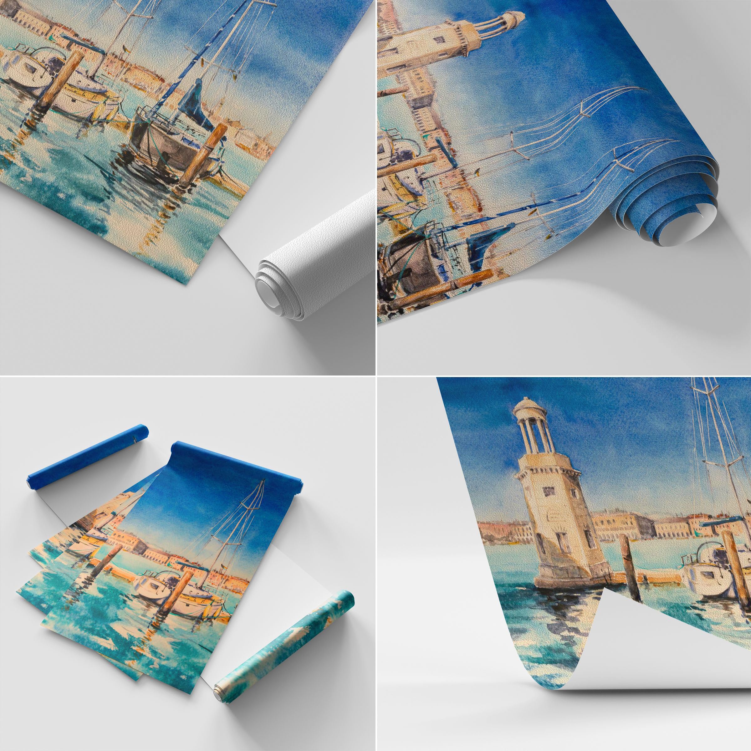 ARTTOR Carta da Parati Vinile in TNT 150x105 cm Marino Viaggi - 5315 - WF2 | Porta Paesaggio Lanterna Premium Sand Fotomurale Moderno Decorazione da Parete Murale da Parete Per Soggiorno ARTTOR