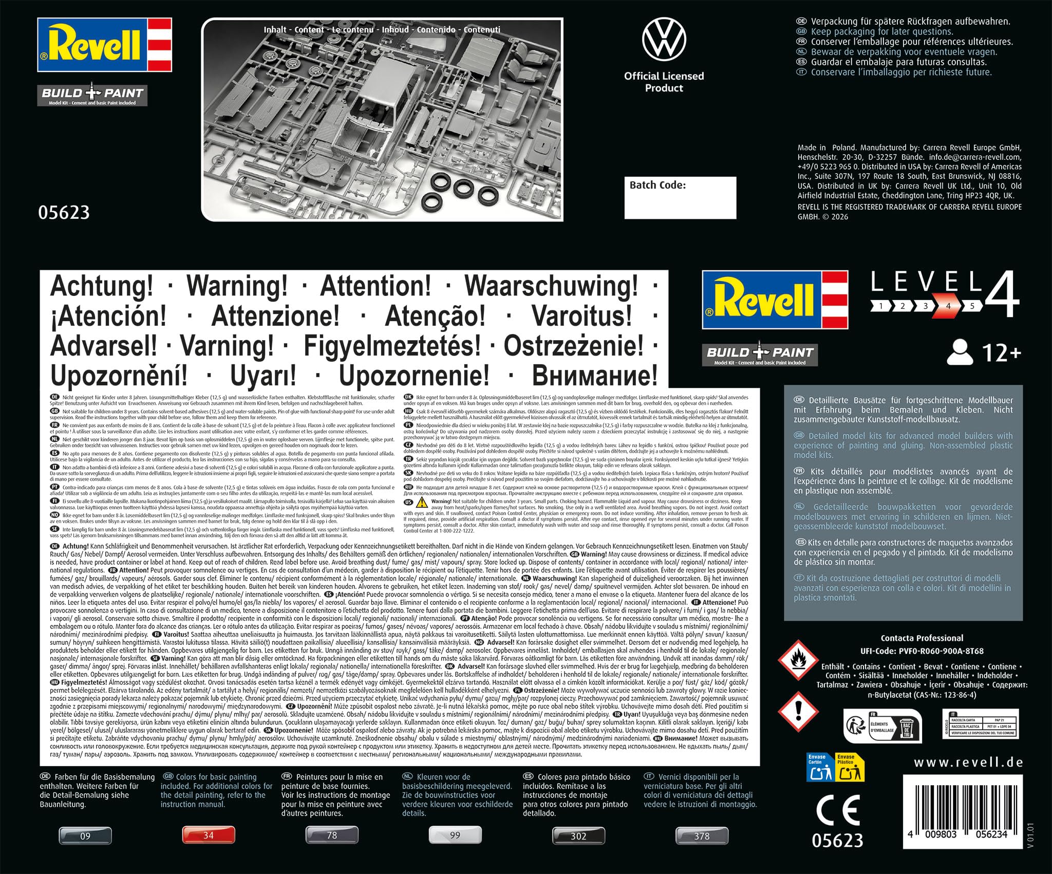 Revell Set de regalo 05623 50 años del VW Golf 1 GTI escala 1:24 kit de modelo de plástico sin construir con accesorios