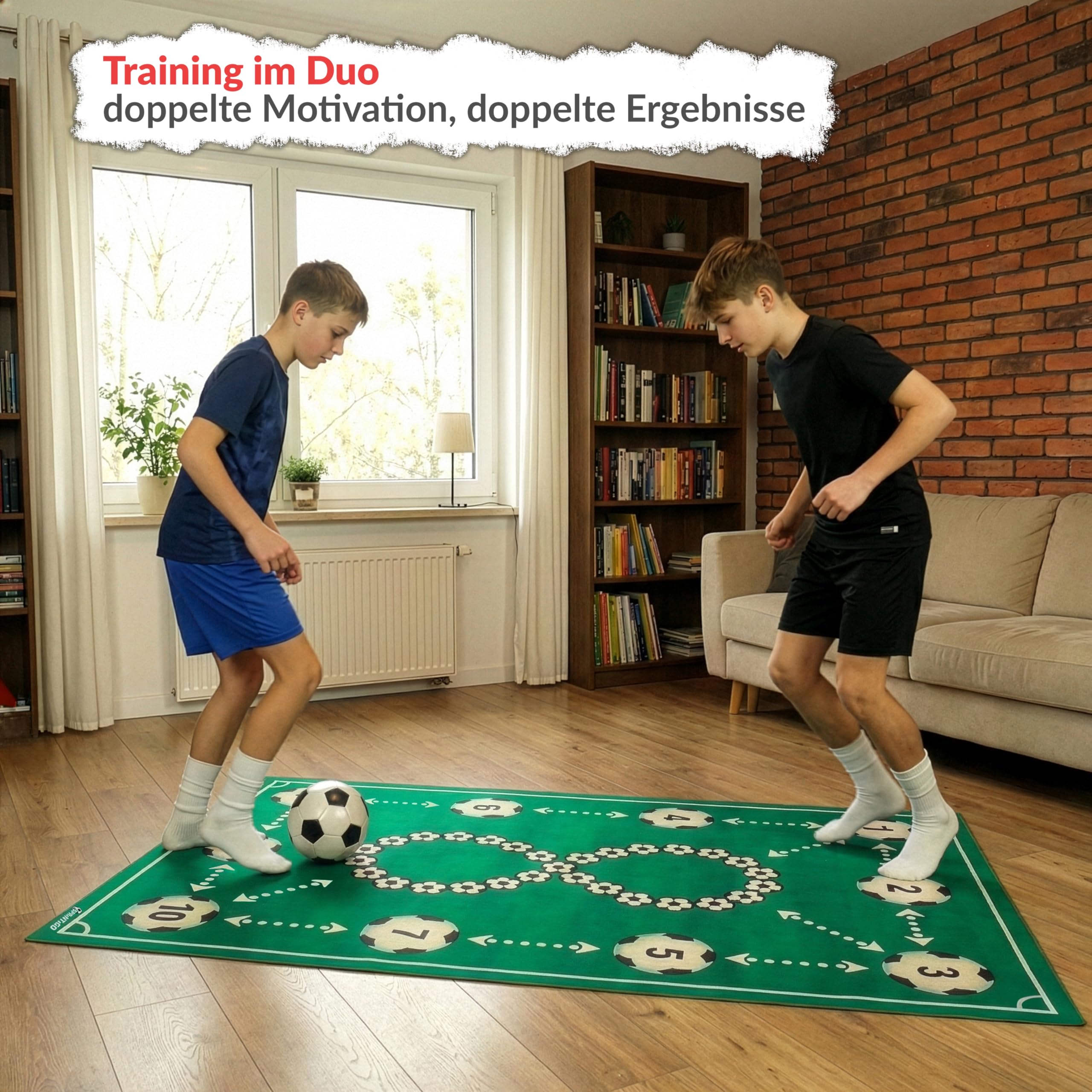 Fussball Matte ProMat XXL 180x120 cm, Fußball Geschenke für Jungs, Große Trainingsmatte für Ballkontrolle, rutschfest, Stoßdämpfend