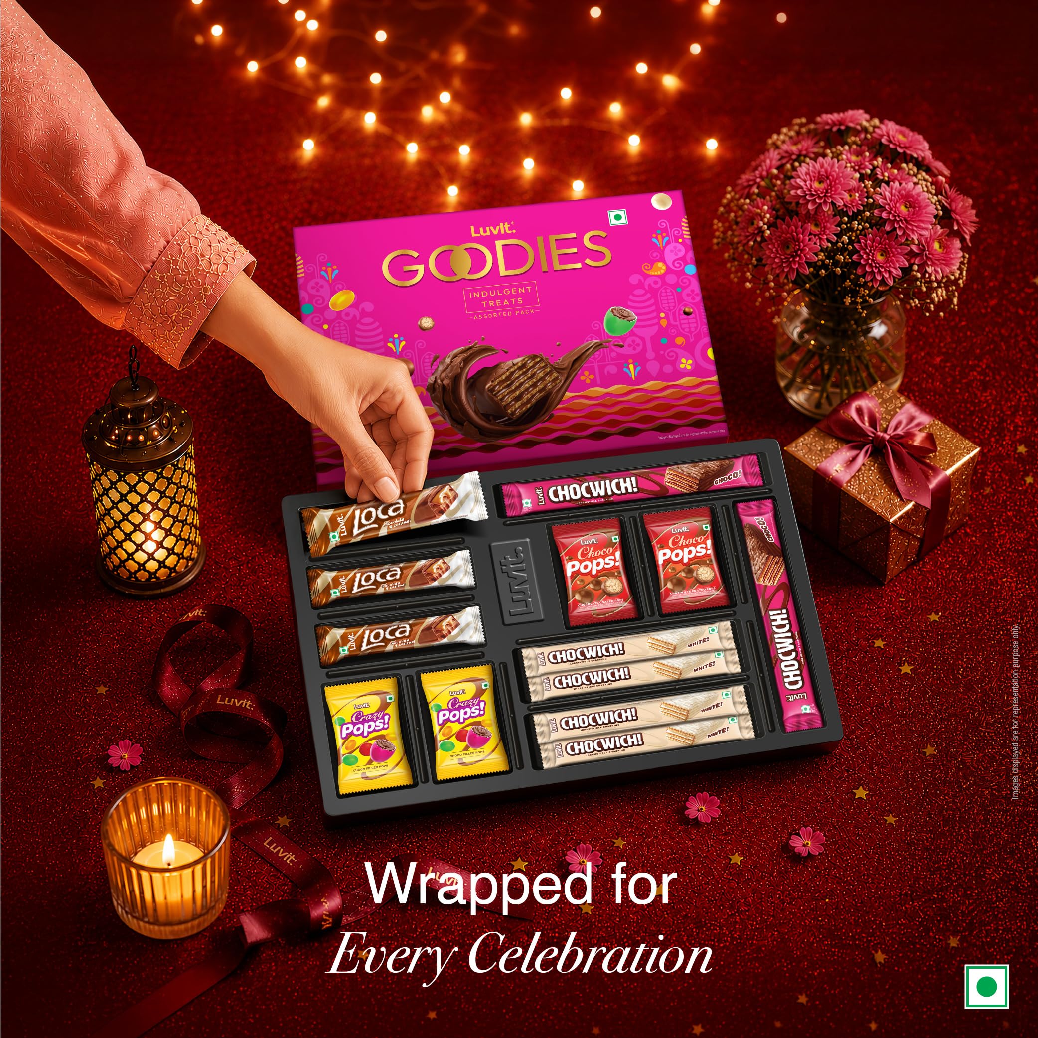 LuvIt. Goodies Chocolates Assorted Gift Pack | Premium Chocolate Gift Box | Perfect for Gifting, Celebrations, Festivals, Birthdays, and Special Occasions | Pack of 5-182.44g Each 3