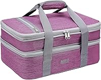 Vista 12 de MIER - Bolsa aislada doble para cacerolas con capacidad para lasaña, perfecta para fiestas de comida, picnic, playa, se adapta a platos para hornear