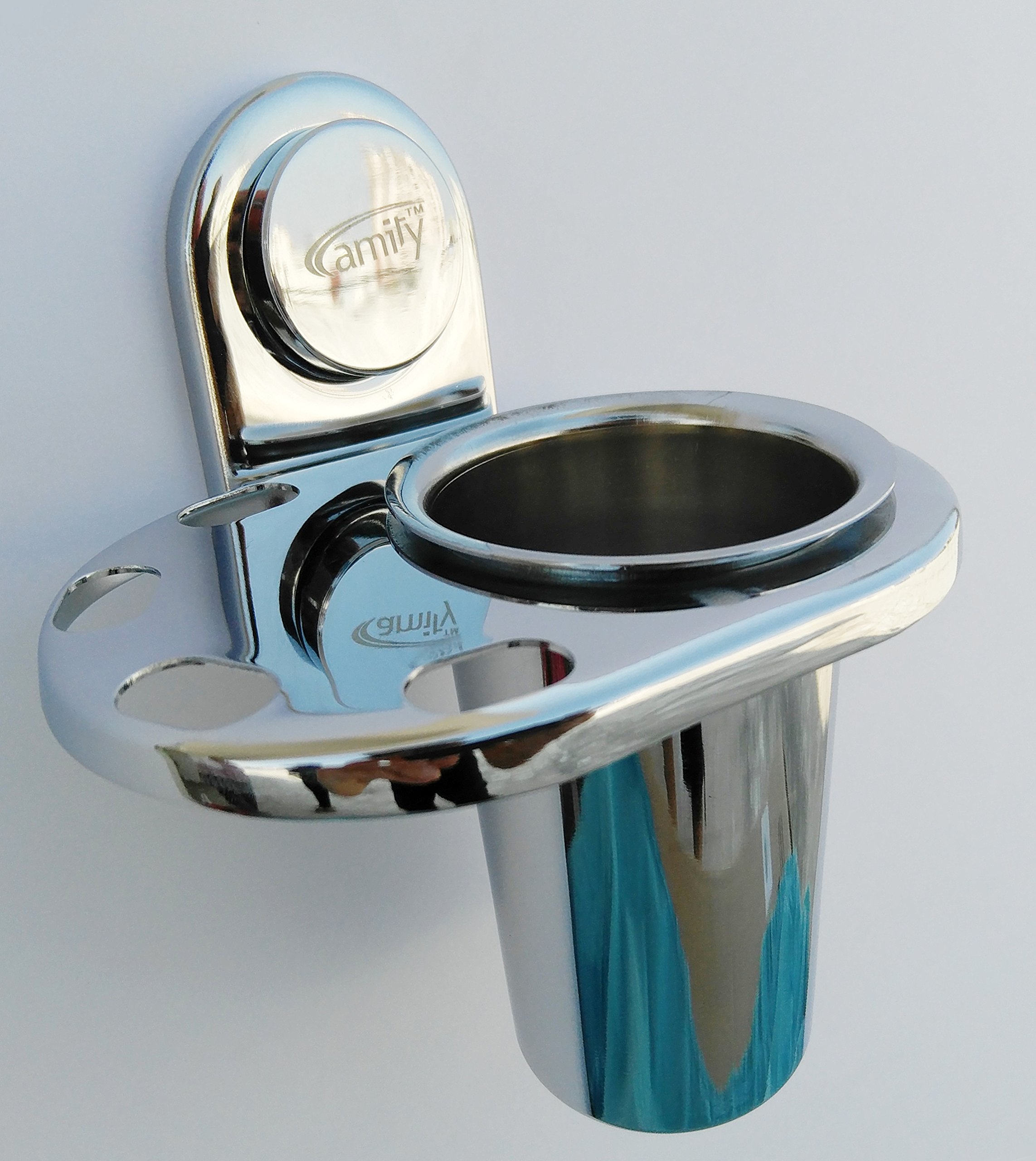 Amity Cute Tumbler Holder, Toothbrush Holder, Wall Mounted for Bathroom and Wash Basin, 304 Grade Stainless Steel with Chrome Finish 1