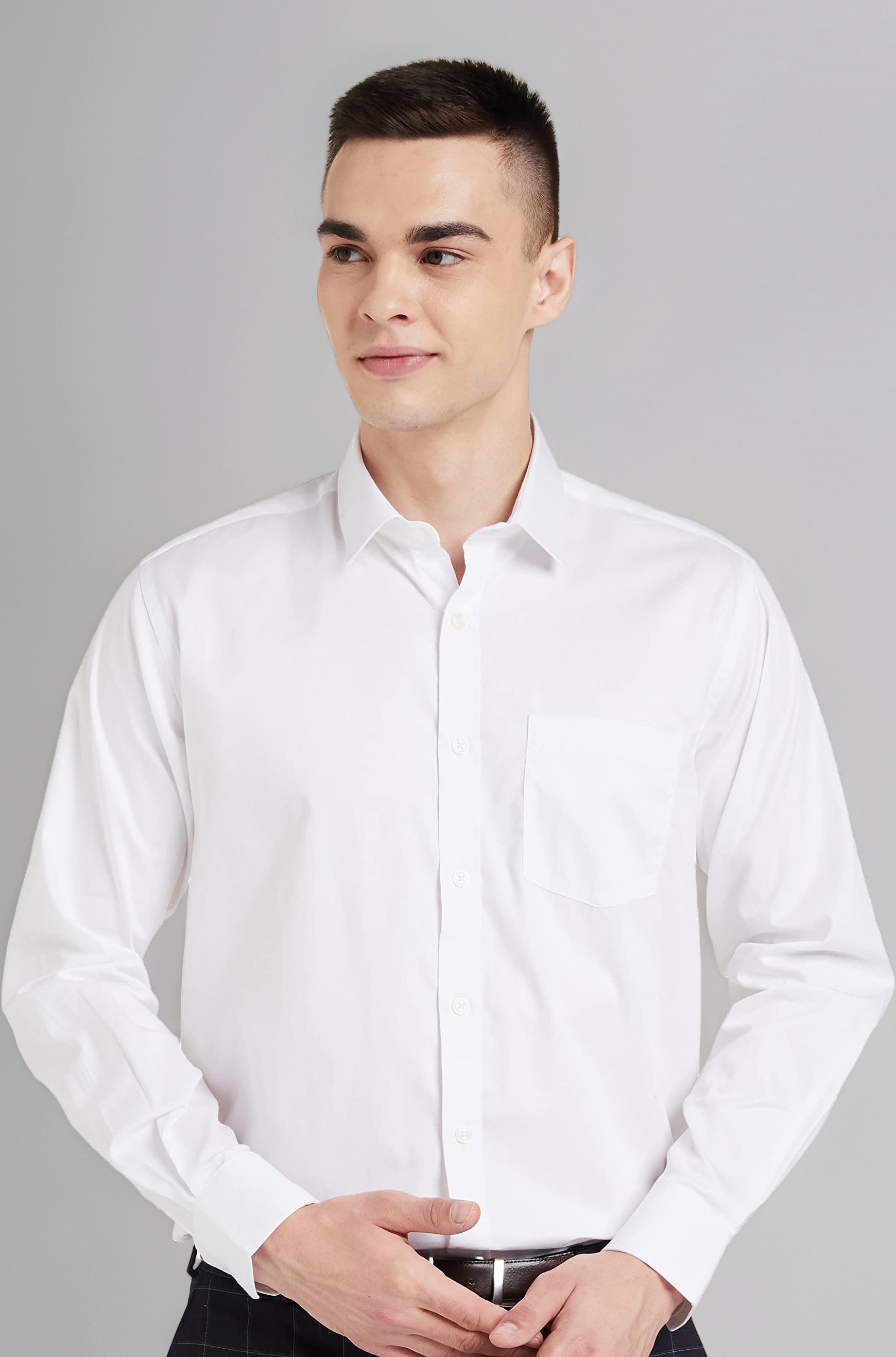 - Men's Solid Cotton Formal Shirt | Plain | Full Sleeve - Regular Fit (Available in Plus Sizes)