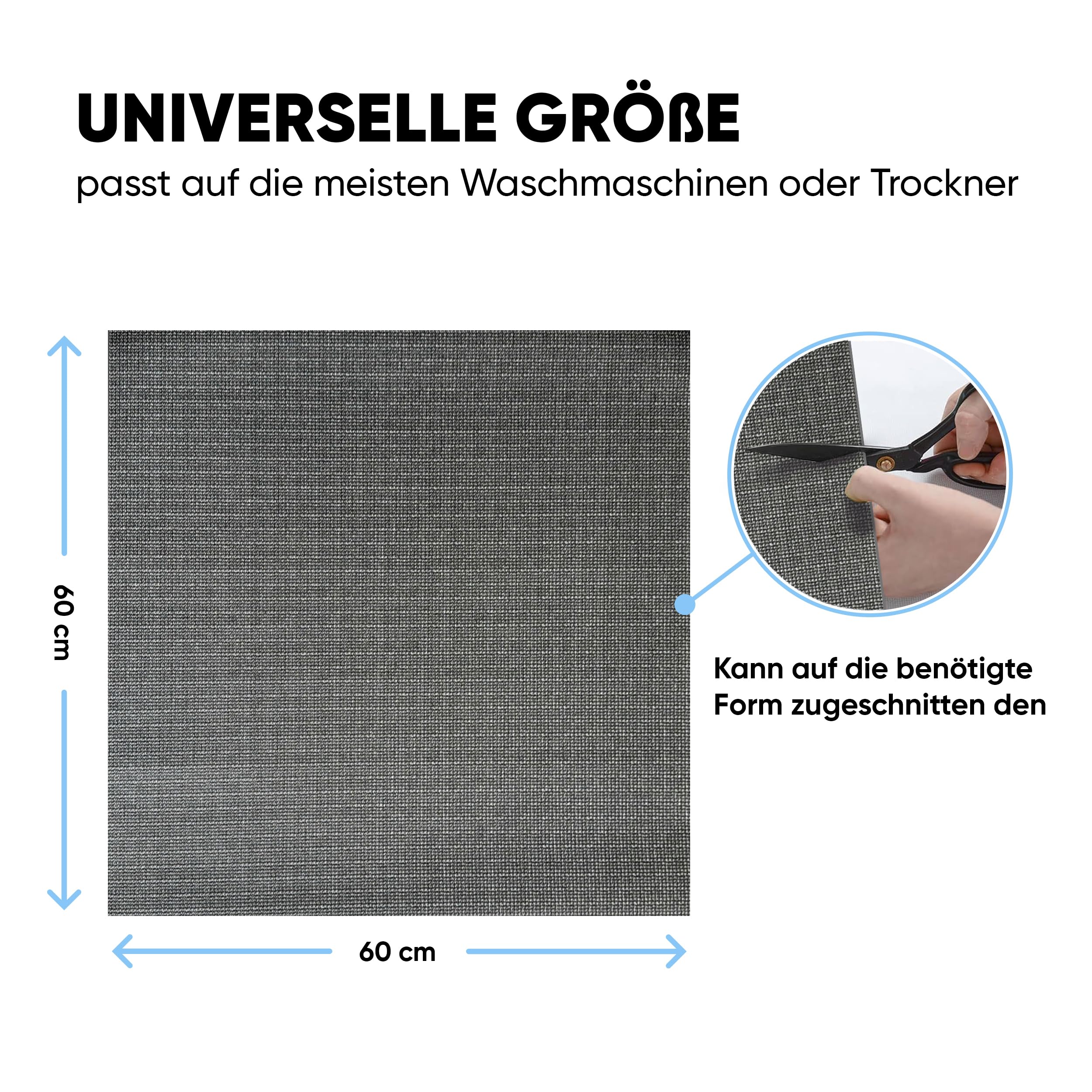 Bestlivings Wasmachinehoes, 60 x 60 cm met elastiek, drogerhoes, wit