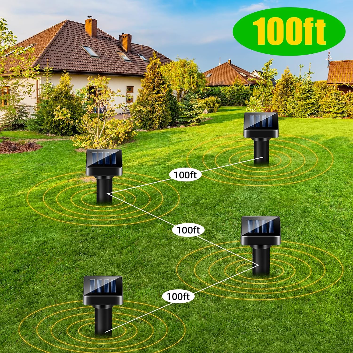 8 Pack Mole Repellent Ultrasonic Solar Powered Sonic Mole Spikes Outdoor Snake Repellent for Yard Vole Chipmunk Groundhog Gopher Repeller Waterproof Rodent Deterrent for Yard Lawn Garden Farmland12