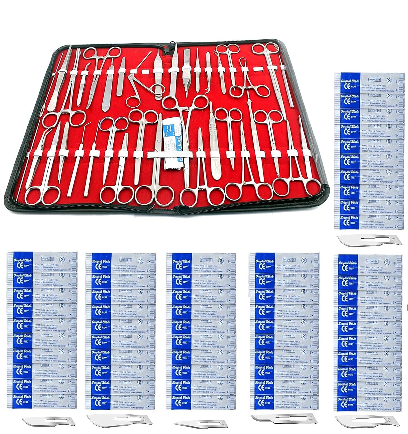 OdontoMed2011® 157 PC !Veterinary !Needle Holder,Scissors,HEMOSTAT,Scalpel Handles,Scalpel Blades-Instruments (All in ONE) ODM