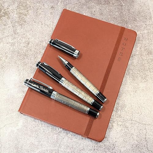 Miniatura 3 de Bolígrafo de metal personalizado con diseño de mapa del mundo premium + caja de regalo | Diseña un regalo verdaderamente único | Grabado con láser