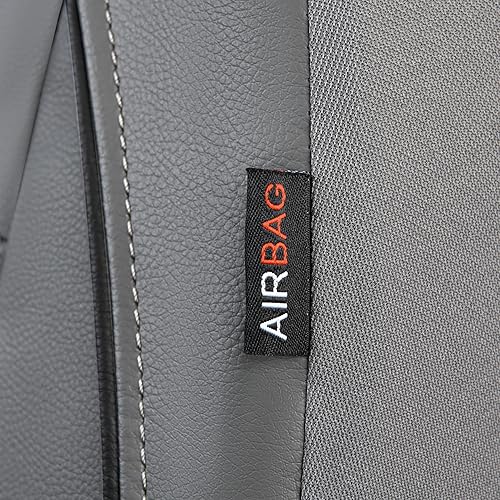Miniatura 7 de CAR PASS Juego completo de fundas de asiento de automóvil de piel sintética con ribetes de cuero transpirable para automóviles, compatibles con