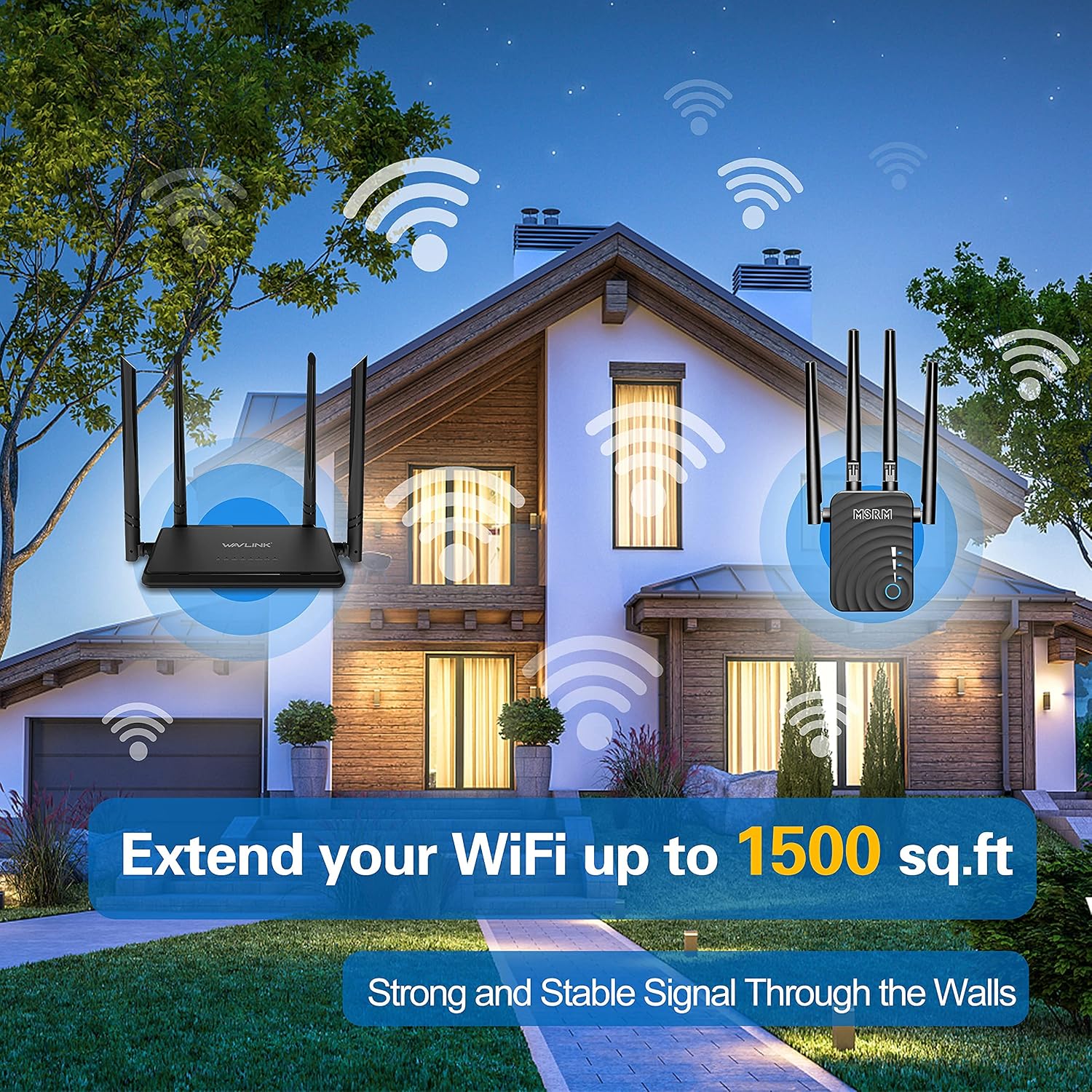 2021 Upgraded WiFi Extender WiFi Range Extender Wireless Internet Booster Cover up to 3000 sq.ft & 30 Device Wireless Signal Booster Repeater