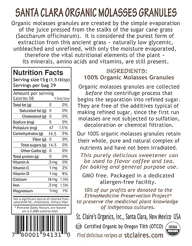 Miniatura 2 de Gránulos de melaza orgánicos certificados por Santa Clara Organics (paquete de 3)