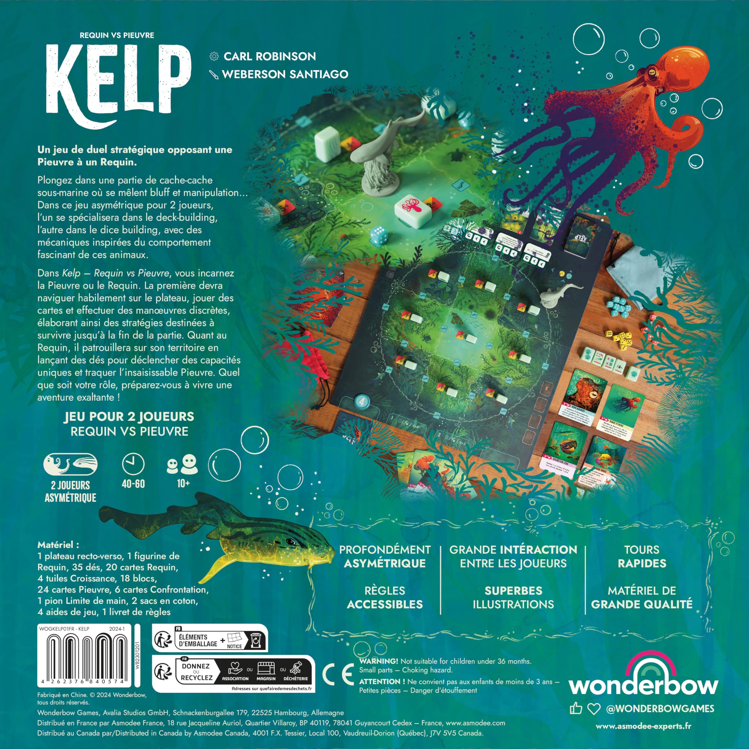 Asmodee - Kelp - Giochi da tavolo - Gioco da tavolo assimetrico - Strategia e scontro - Gioco per adulti e bambini a partire dai 10 anni - 2 giocatori - Versione francese, Wonderbow Games