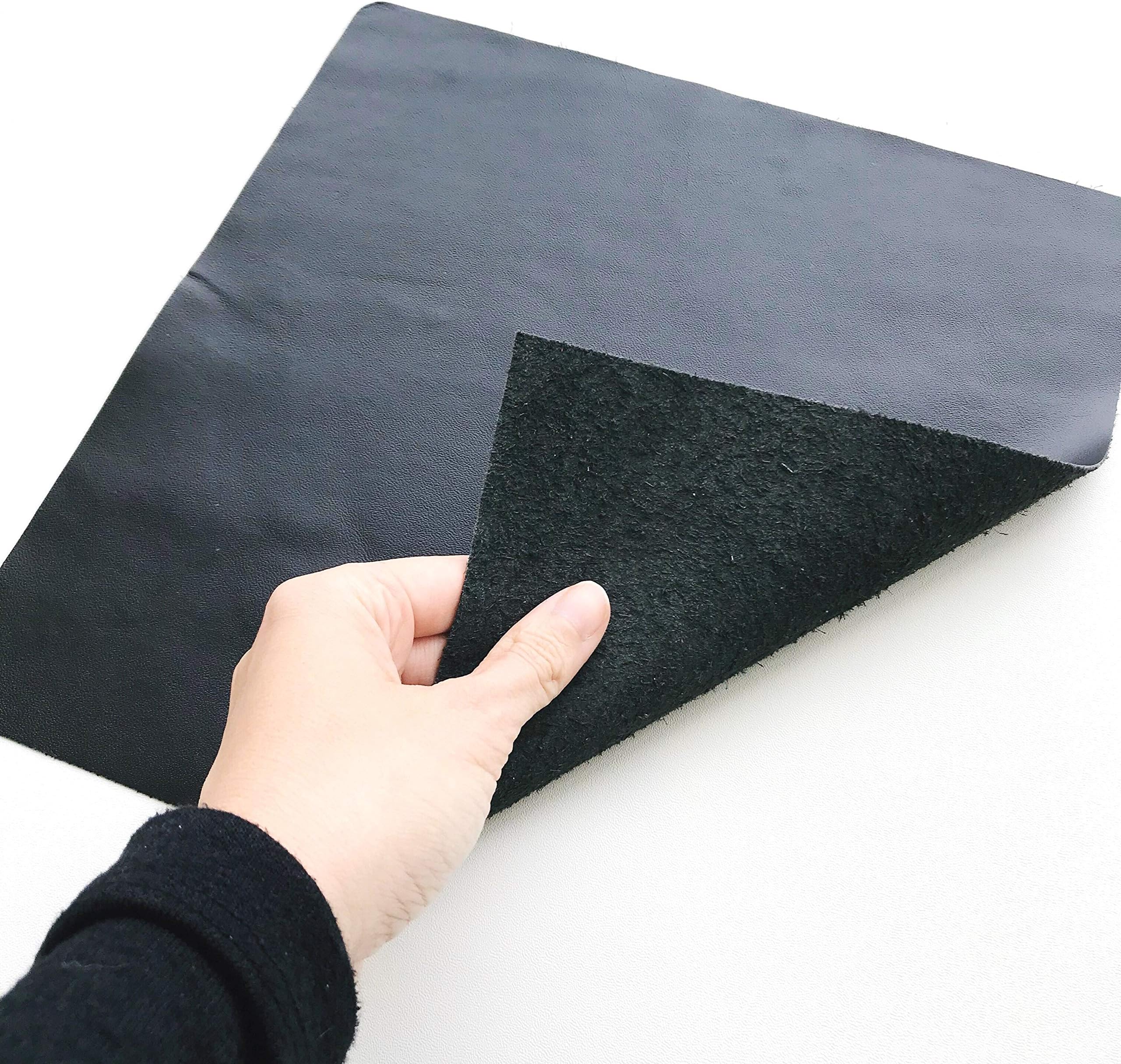 Cratly™ Multipurpose (Craft, Wallet, Articles, Research) Pure Leather Sheet of Dark Black or Any Other Color, Size : 11x11 (LXB) in Inches