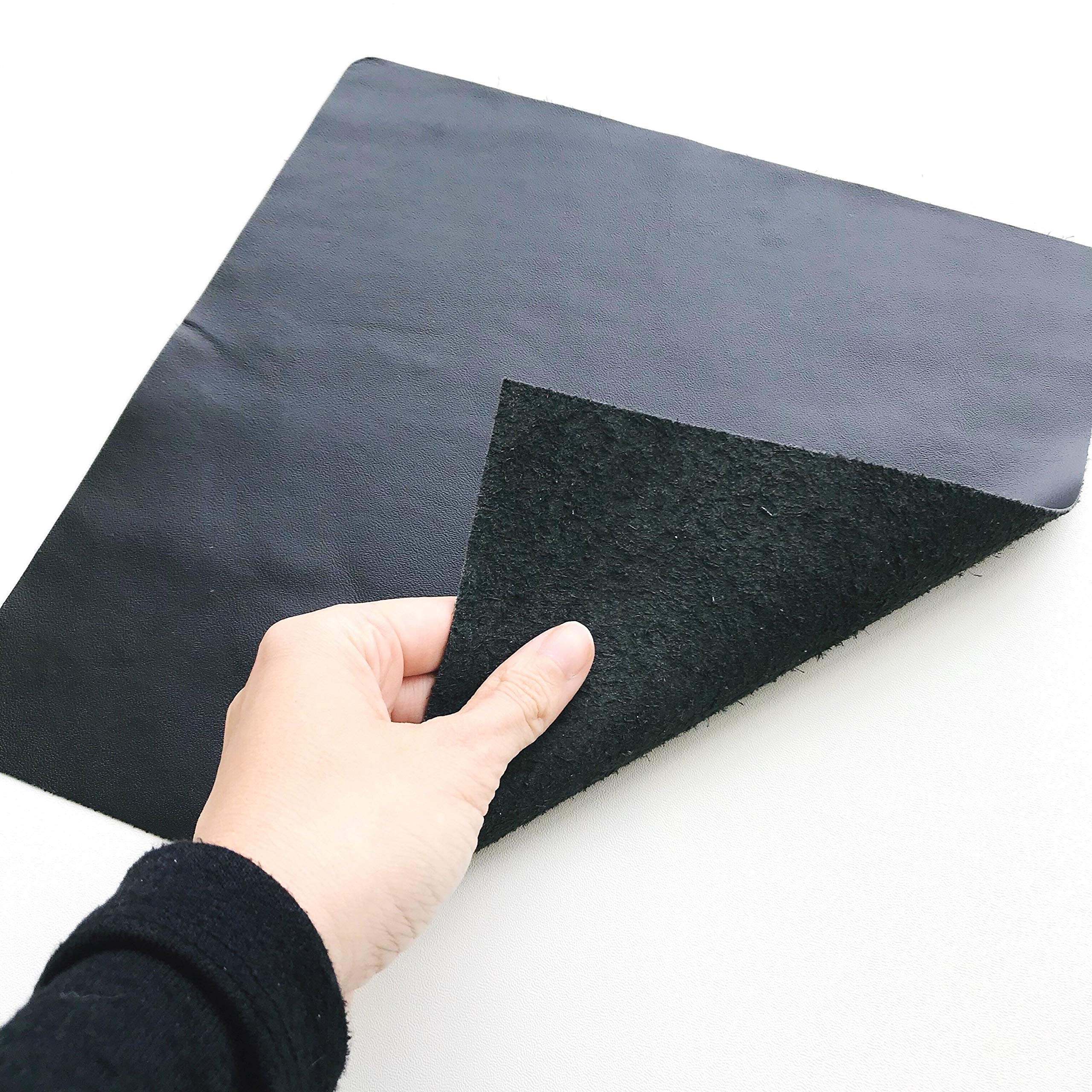 Cratly™ Multipurpose (Craft, Wallet, Articles, Research) Pure Leather Sheet of Dark Black or Any Other Color, Size : 11x11 (LXB) in Inches