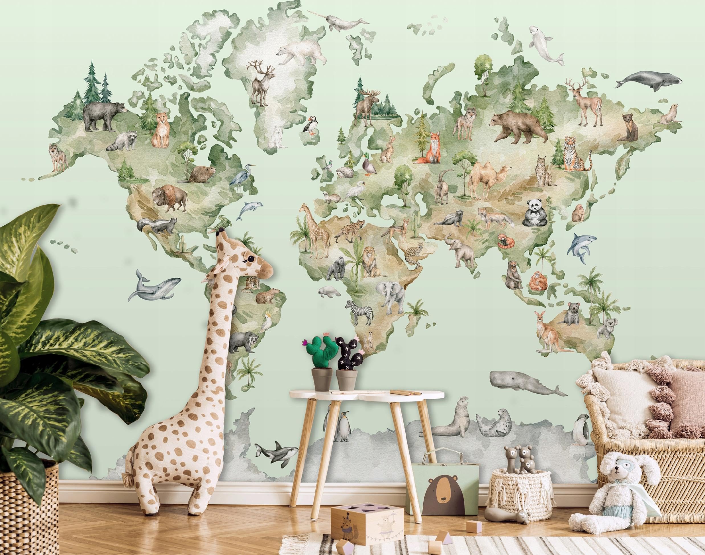 WallArena Winylowa fototapeta ze strukturą mapa świata 416 x 254 cm