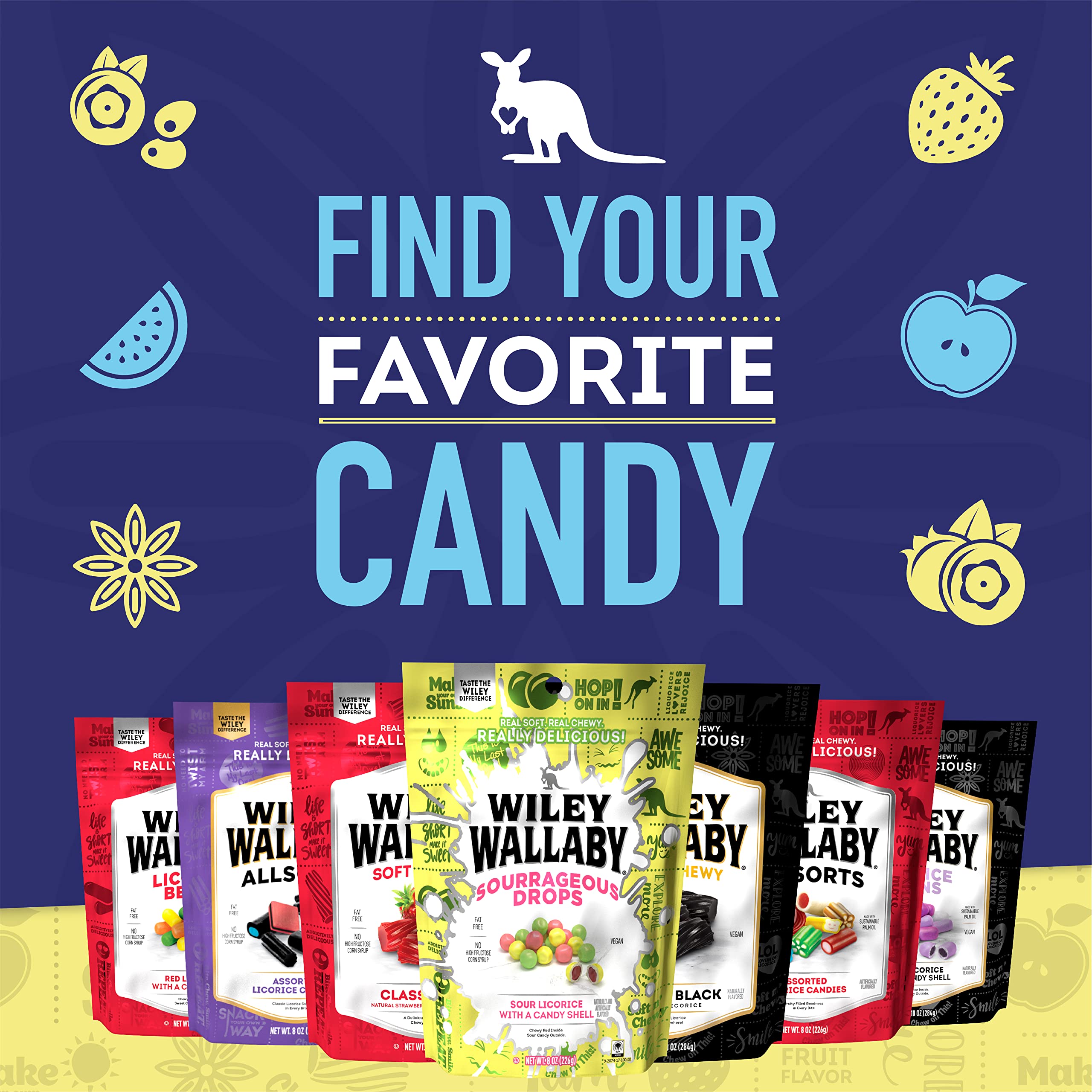 Wiley Wallaby 8 Ounce Allsorts & Funsorts Variety Pack Gourmet