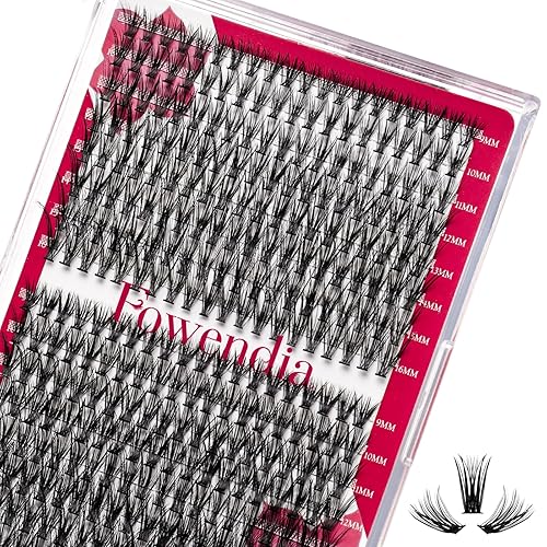 Fowendia - 320 extensiones de pestañas individuales en racimo 30D40D, rizo D, 0.35-0.630 pulgadas, extensiones de pestañas postizas para bricolaje,