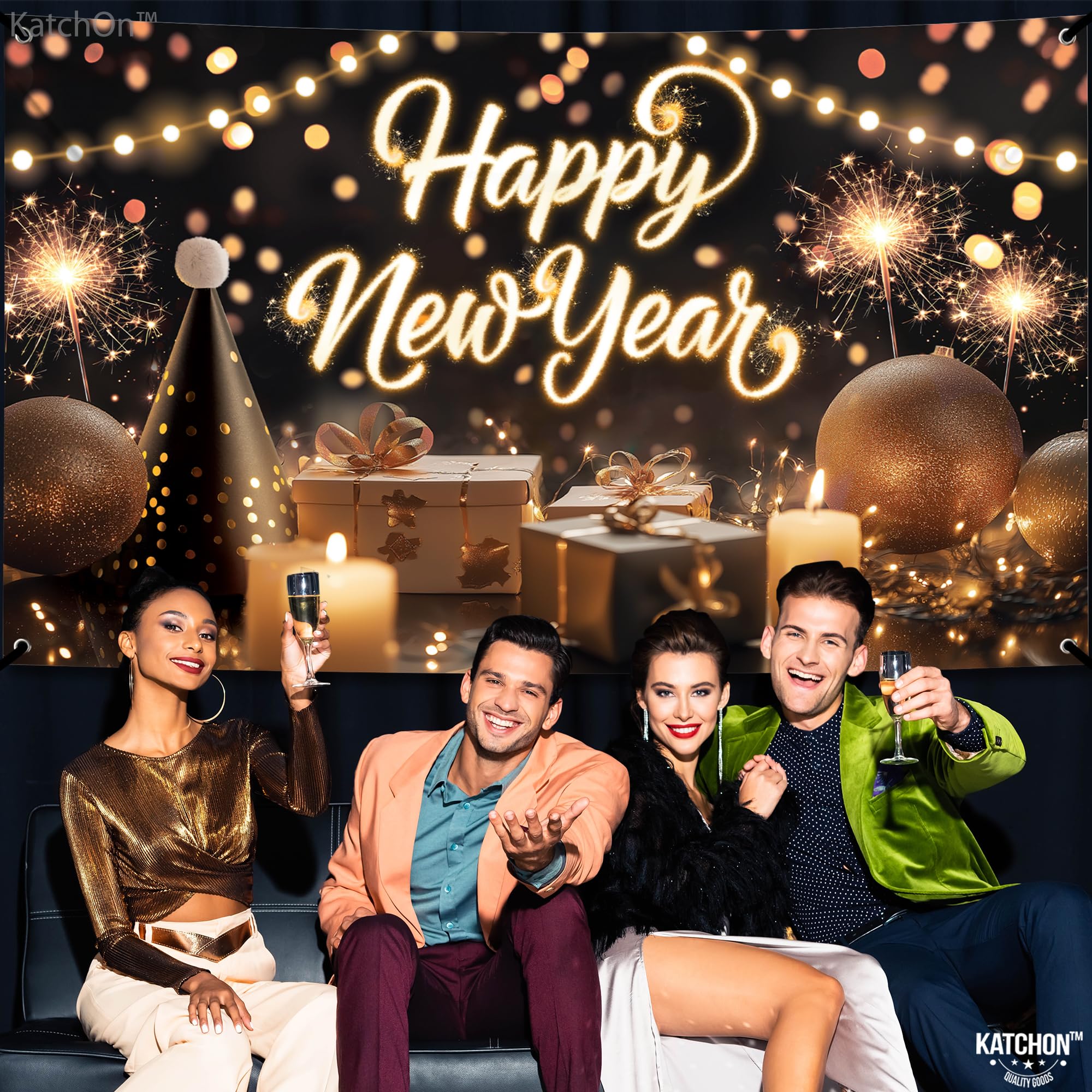 New Years Eve Decorations KatchOn Glitter Happy New Year Banner 10 Feet ...