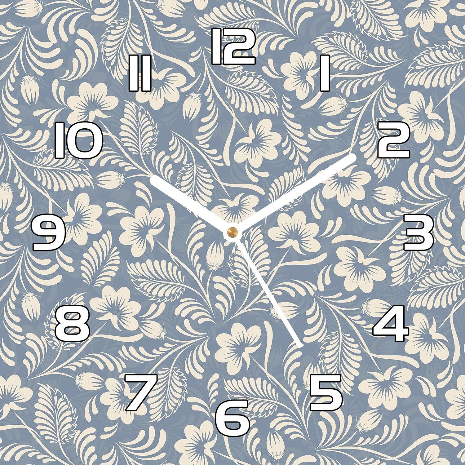 Horloge en verre moderne 30x30 cm aiguilles blanches pour décoration murale de maison