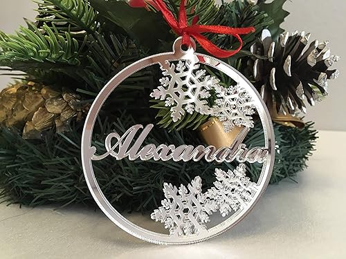 Miniatura 5 de Adorno de Navidad personalizado, bola cortada con láser, bolas con nombre personalizado, Navidad 2025, regalos de Navidad para la familia, adornos