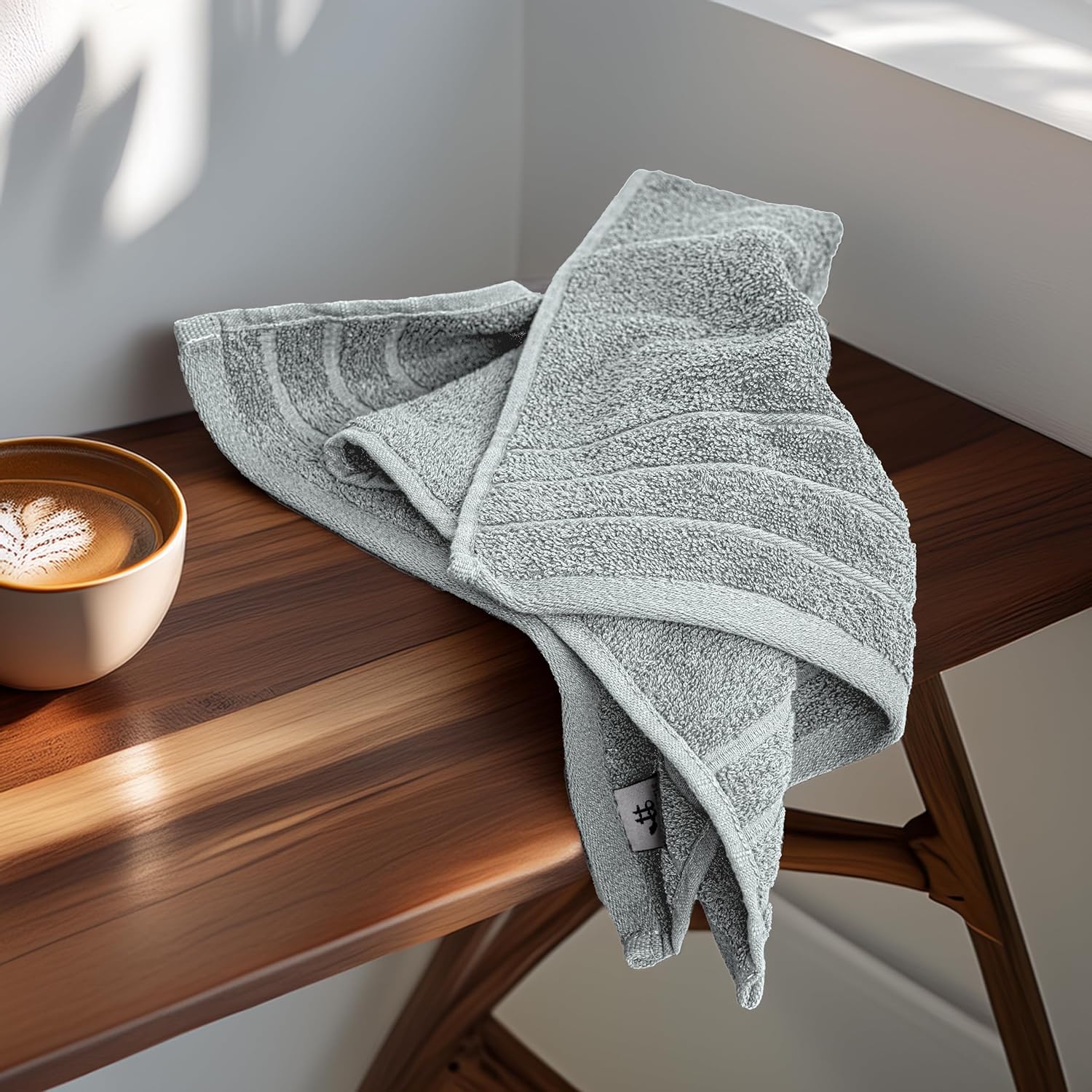 Tens Towels Pack of 6 Hand Towels, 100% Cotton, Lighter Weight, Quick to Dry, 16 x 28 Inches, Super Soft & Absorbent, Perfect for Bathroom & Kitchen, Cool Grey - Image 7