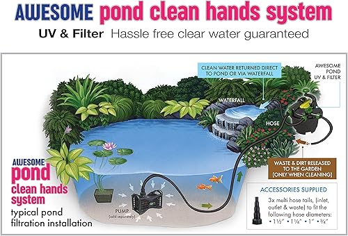 Miniatura 5 de Impresionante sistema de manos limpias para estanques, que contiene filtración mecánica y biológica, filtro de fácil mantenimiento, clarificador de