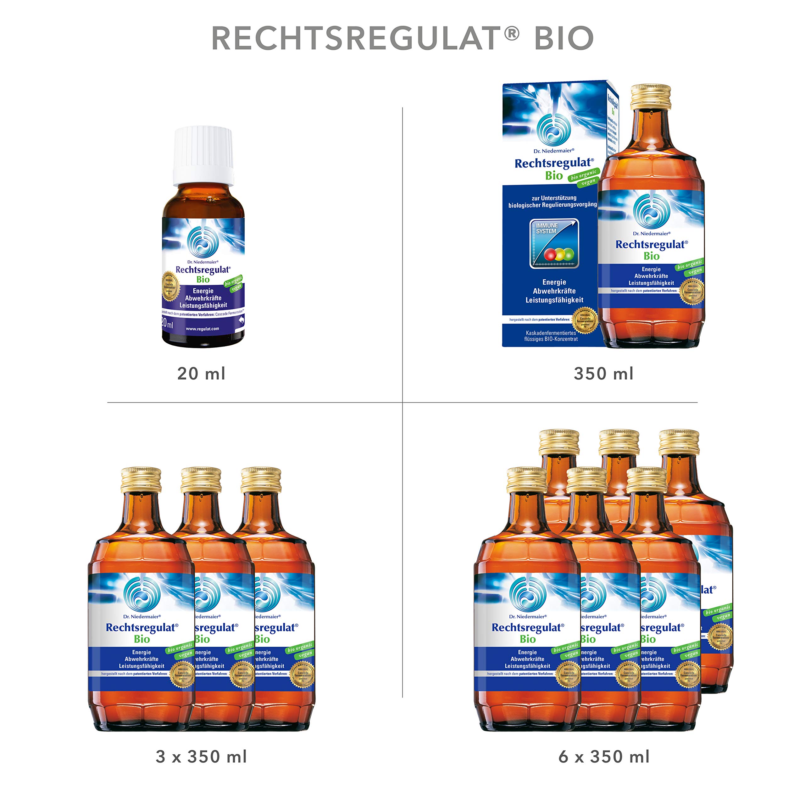 Dr. Niedermaier Rechtsregulat® Bio I enthält natürliches Vitamin C I Immunsystem stärken I fermentierte Enzyme für eine biologische, rein pflanzliche Immunregulierung I 2x 350ml (2er Pack)