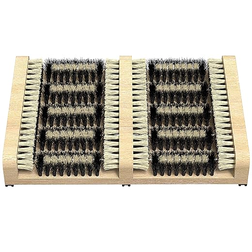 SCRUBIT Boot Scraper Brush – Flat Door Scrubber Mat - All Weather Shoes & Boots Cleaner, Removes Snow, Sand and Mud – 14.2 x 10 in. Boot Scraper Door Mat Outdoor Boot Brush