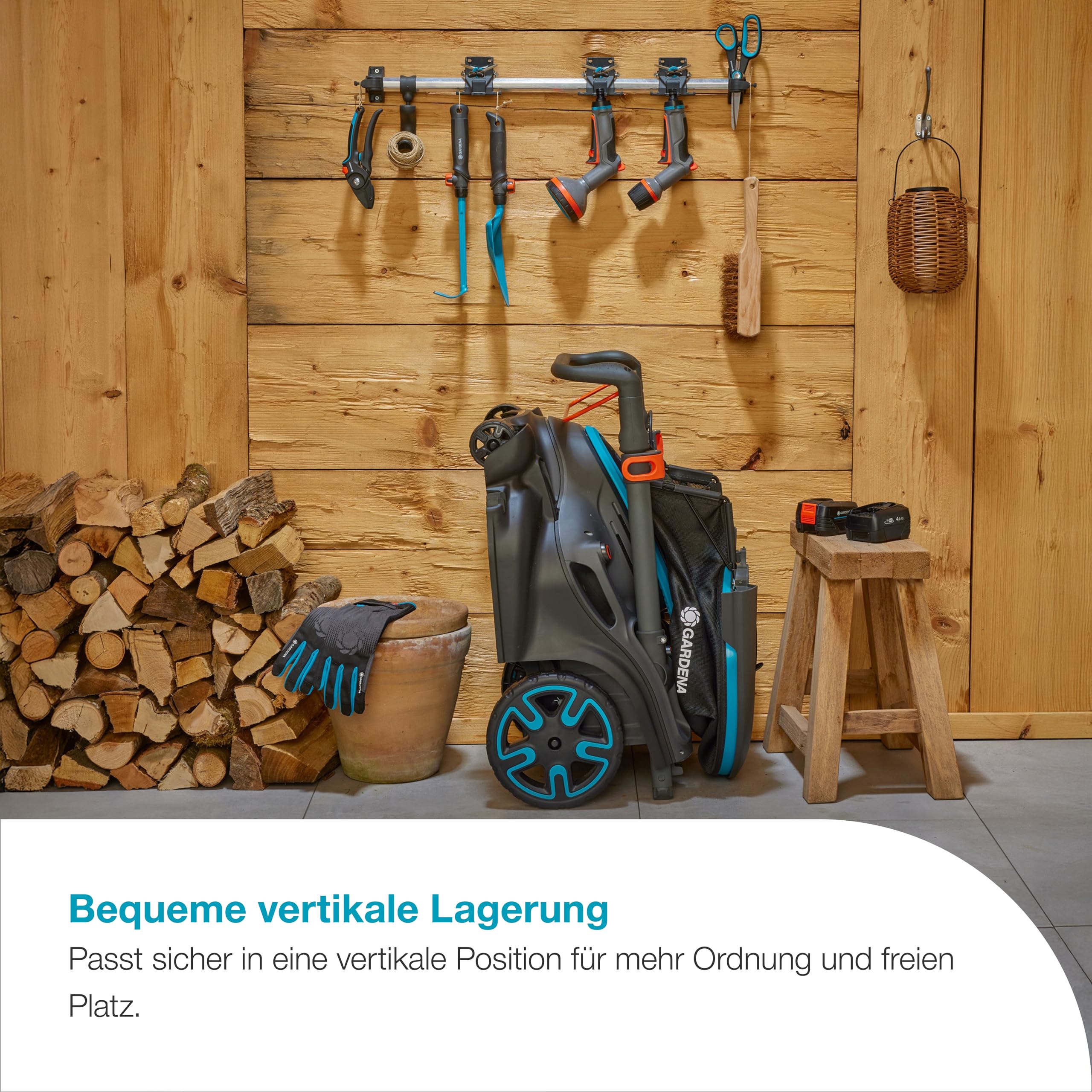 Gardena PowerMax Duo 46/36V Akku-Rasenmäher, 46 cm Schnittbreite, DuoBlade-Technologie, inkl. Power for All-Akku, ergonomisches Design, effizienter Rasenschnitt (14646-65)
