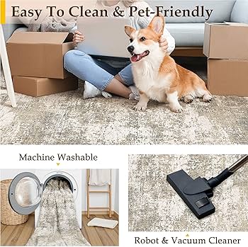 Amazon.com: PureCozy Beige Area Rug 2x3 Machine Washable Modern