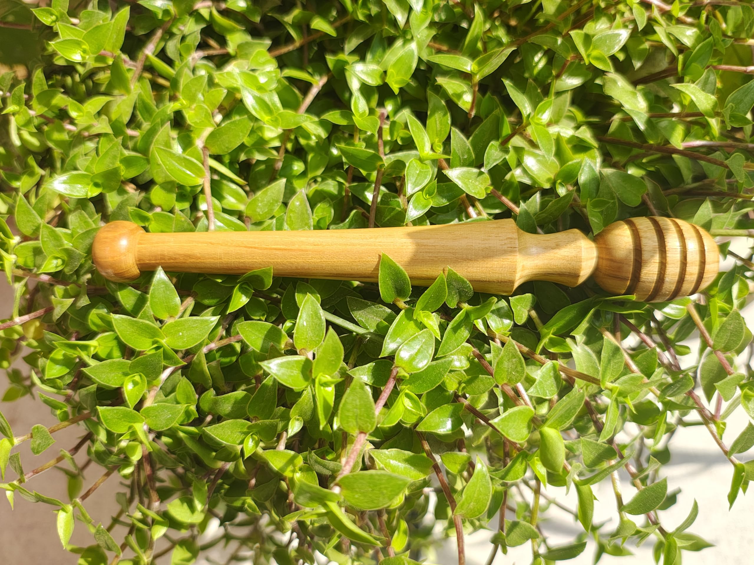 Set of 2 - 7 Inch Wooden Honey Dippers for Drizzling - Handcrafted Sagwan Wood Sticks with Deep Grooves - Natural Drizzler for Honey, Syrup, and Herbal Mixes 2