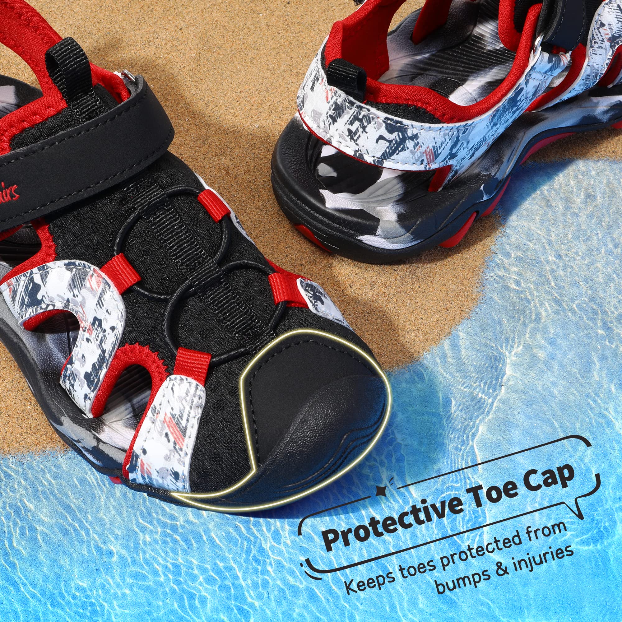DREAM PAIRS Sandales Enfant Garçon Fille Sandales de Sport Outdoor Bout Fermé, Chaussures d'Eau Antidérapantes Respirantes Sandales Randonnée Plage Marche Été pour Enfants