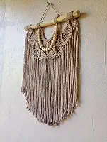 Painel em macrame Decoração moderna boho chic escandinavo minimalista feito a mão
