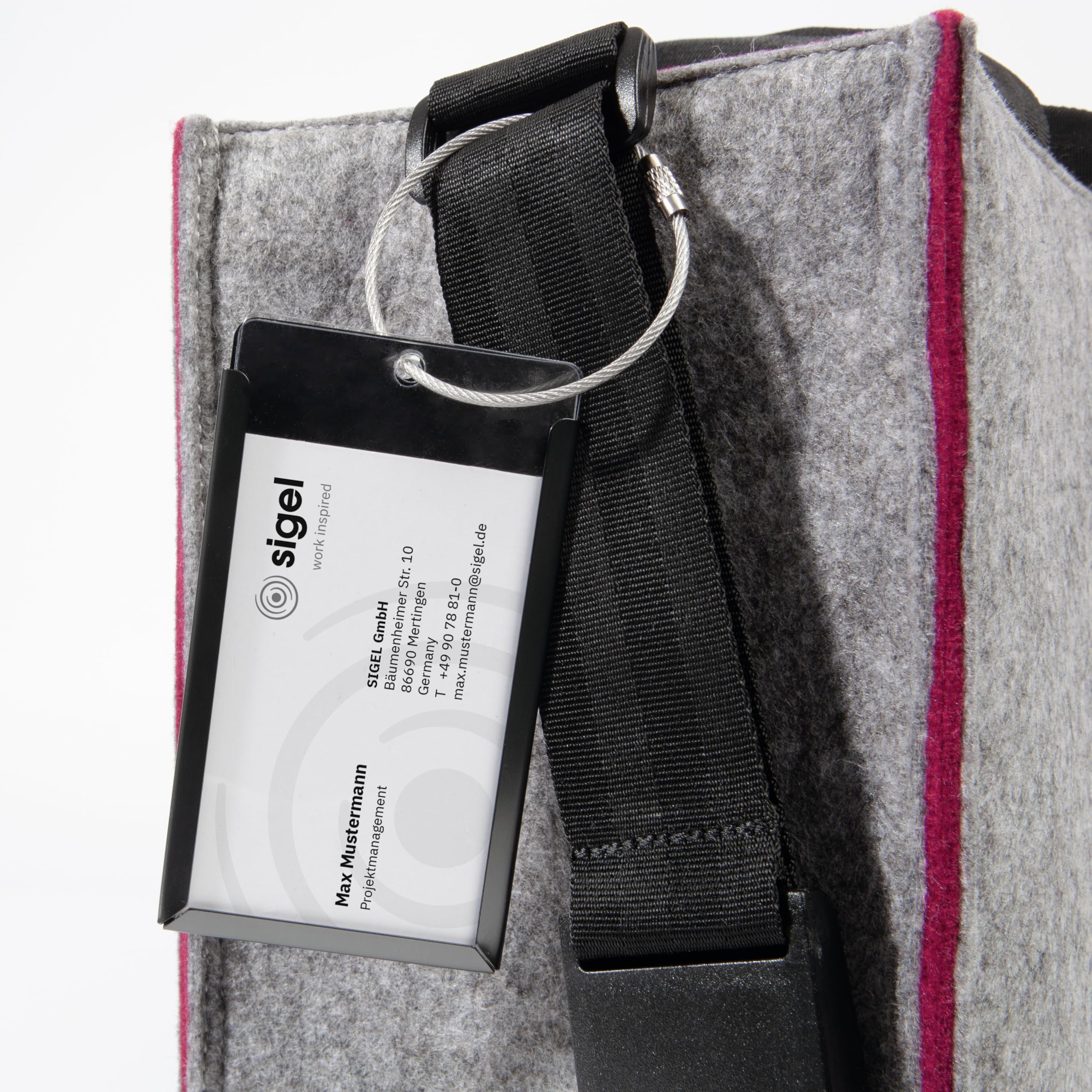 Sigel BA426 Desk Sharing Bag Classic, organizer do mobilnej pracy, absolutnie bezpieczne ustawienie: na laptopa i dokumenty, filc syntetyczny, szaro-czerwony, rozmiar M 36 x 15 x 28 cm