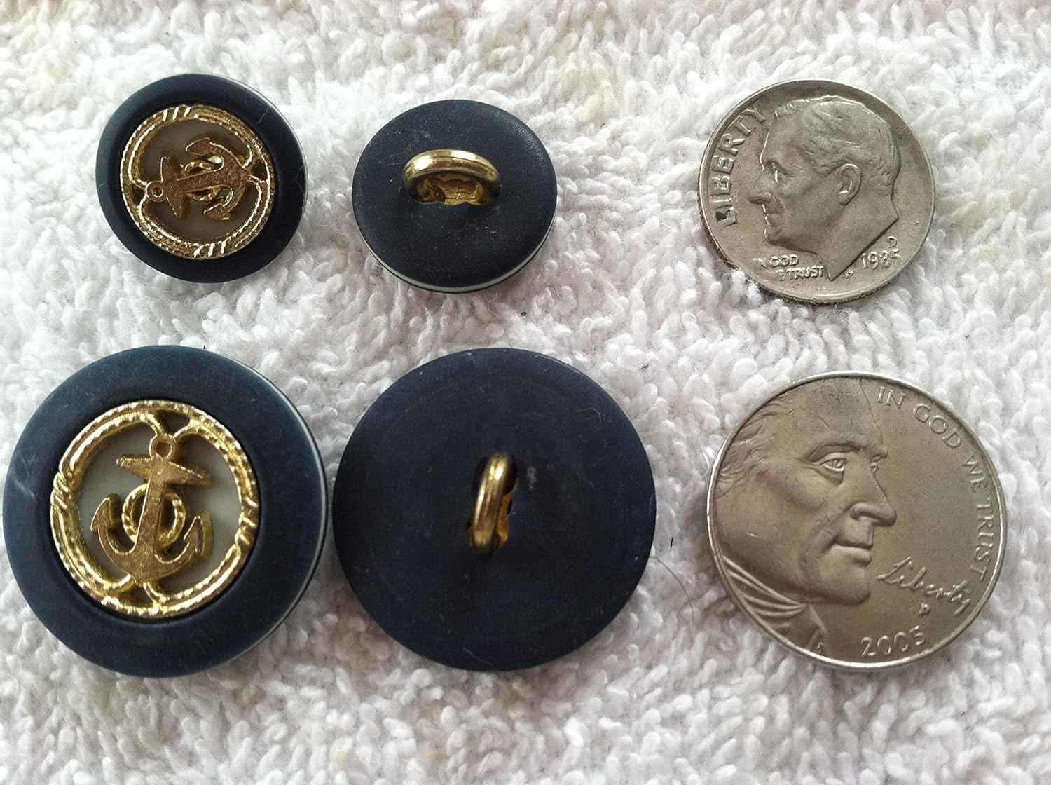 ネイビーゴールド アンカー ボタンセット ホワイト コートとスーツに 11ピース (31)