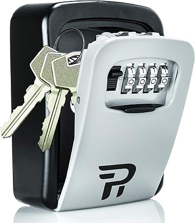 Key Lock Box with Code for Outside - Wall Mount Lockbox for Keys Outdoor - Combination Lock Box to Hide a Key Outside - Key Cabinets