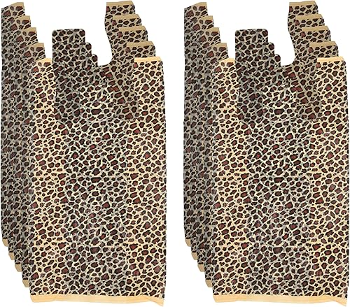 Miniatura 4 de SSWBasics Bolsas de plástico con estampado de leopardo mediano duradero para pequeñas empresas - 11 ½" x