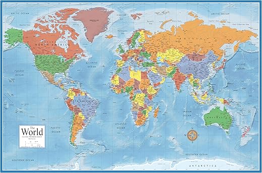 Best map of world poster