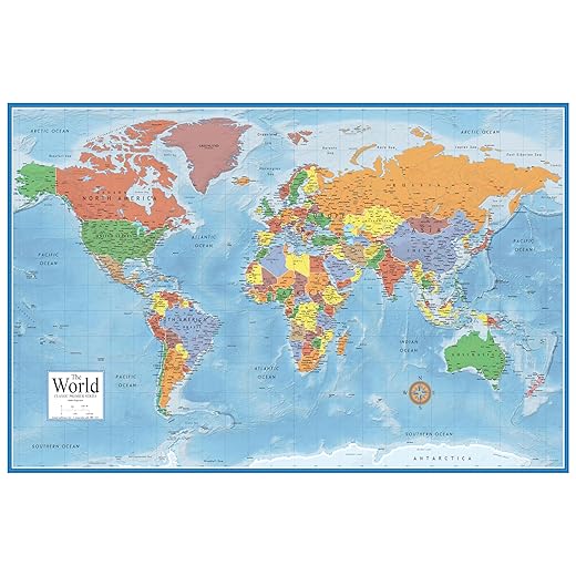 24x36 World Classic Premier Wall Map Poster (Laminated)