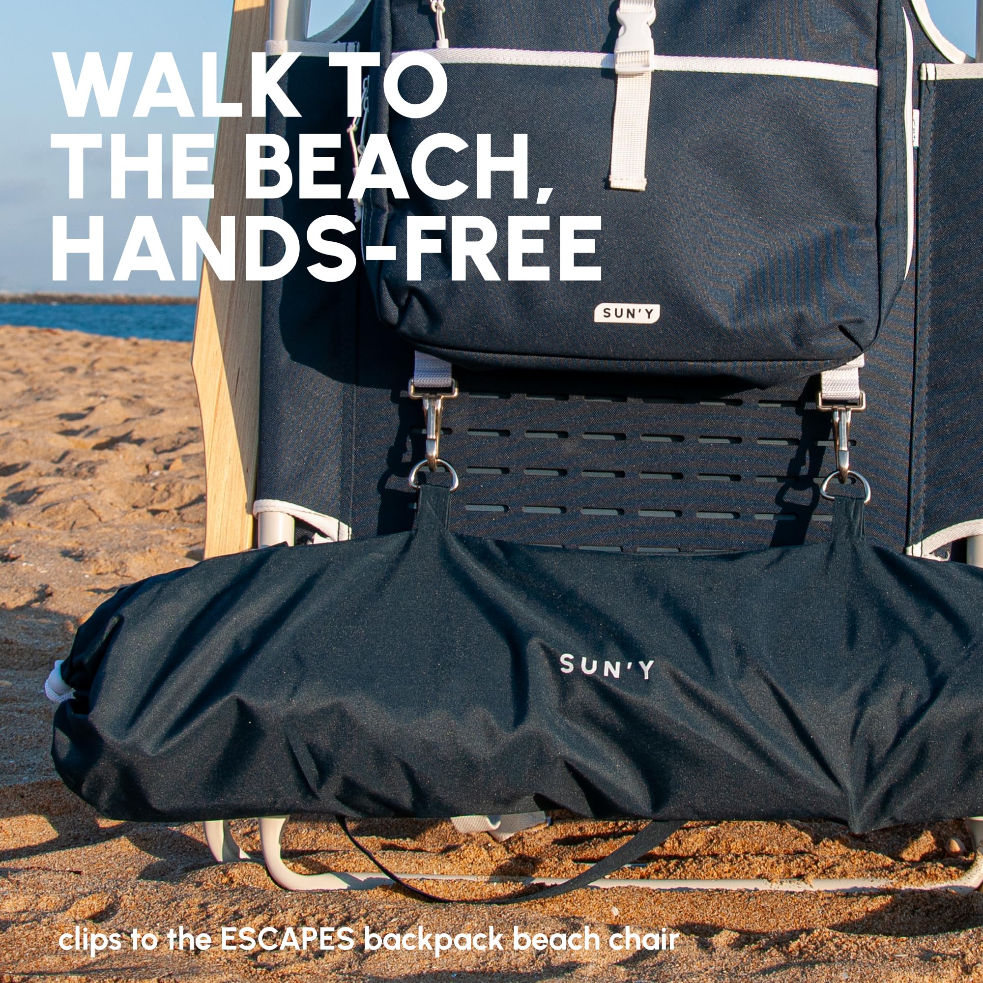 SUN'Y Escapes Strandschirm 2m UPF 50+ Sand Anker - Nautical Navy